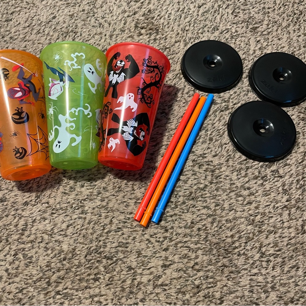 Spider-Man Halloween Reusable Straw Cup Set